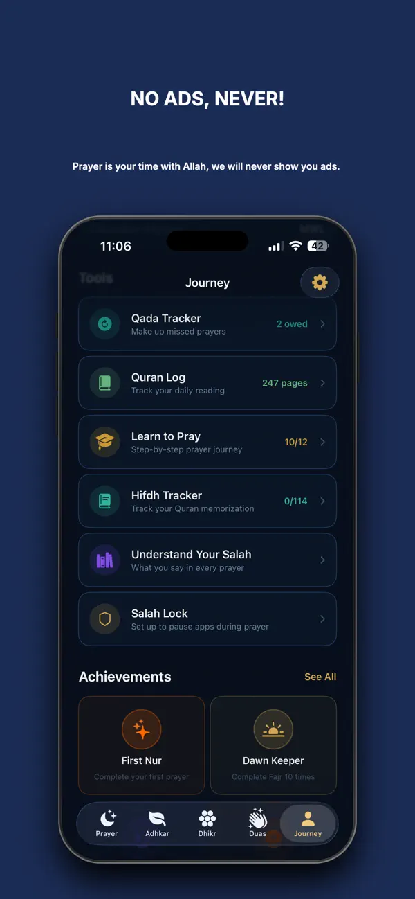 Hayya Learn to Pray journey with interactive salah guide and lessons for new Muslims